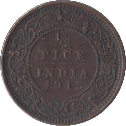 1913 HALF PICE INDIA - WORLD COINS - Cambridgeshire Coins