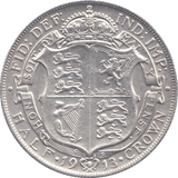 1913 HALFCROWN ( EF ) - HALFCROWN - Cambridgeshire Coins