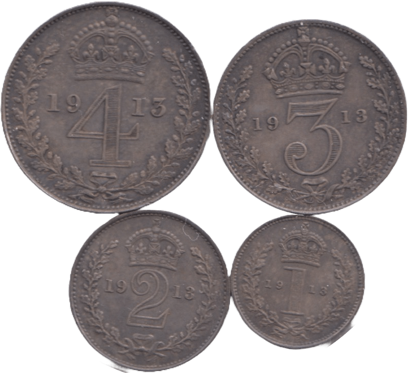 1913 MAUNDY SET GEORGE V - Maundy Set - Cambridgeshire Coins