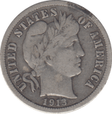 1913 ONE DIME USA - WORLD COINS - Cambridgeshire Coins