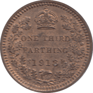 1913 ONE THIRD FARTHING ( AUNC ) - ONE THIRD FARTHING - Cambridgeshire Coins