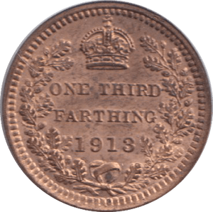 1913 ONE THIRD FARTHING ( BU ) - ONE THIRD FARTHING - Cambridgeshire Coins