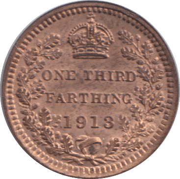 1913 ONE THIRD FARTHING ( BU ) - ONE THIRD FARTHING - Cambridgeshire Coins