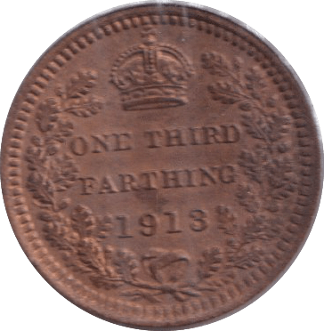 1913 ONE THIRD FARTHING ( EF ) - ONE THIRD FARTHING - Cambridgeshire Coins