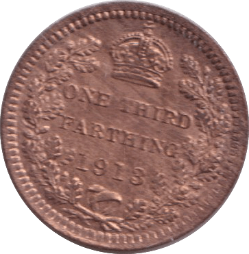 1913 ONE THIRD FARTHING ( GVF ) - ONE THIRD FARTHING - Cambridgeshire Coins