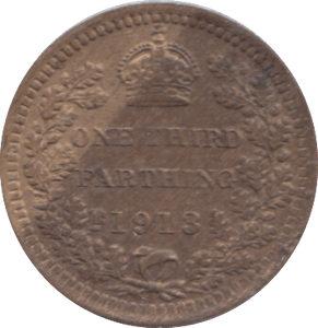 1913 ONE THIRD FARTHING ( GVF ) - ONE THIRD FARTHING - Cambridgeshire Coins