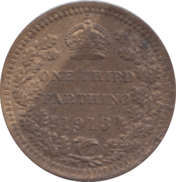1913 ONE THIRD FARTHING ( GVF ) - ONE THIRD FARTHING - Cambridgeshire Coins