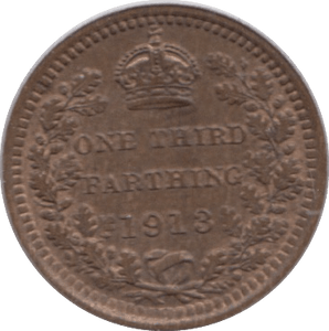 1913 ONE THIRD FARTHING ( UNC ) - One Third Farthing - Cambridgeshire Coins