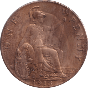 1913 PENNY ( AUNC ) - PENNY - Cambridgeshire Coins
