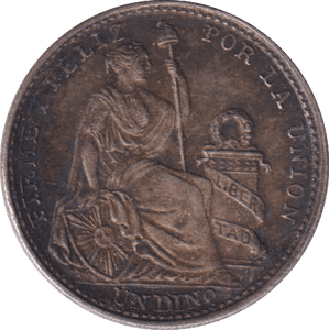 1913 SILVER 1/5 SOL PERU - SILVER WORLD COINS - Cambridgeshire Coins