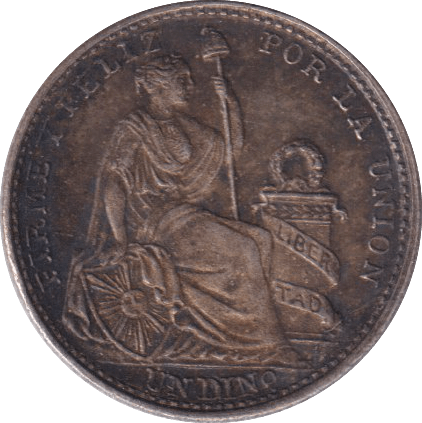 1913 SILVER 1/5 SOL PERU - SILVER WORLD COINS - Cambridgeshire Coins