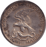 1913 SILVER 2 MARK GERMANY - SILVER WORLD COINS - Cambridgeshire Coins