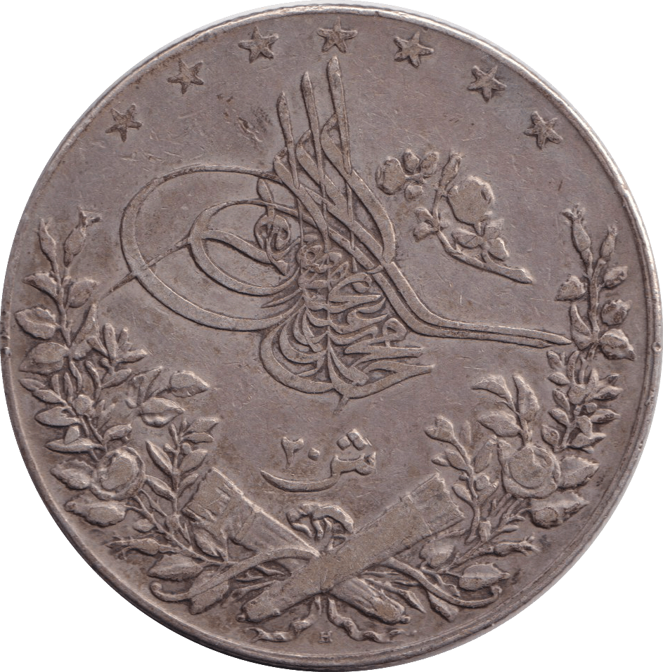 1913 SILVER 20 QIRSH EGYPT - SILVER WORLD COINS - Cambridgeshire Coins
