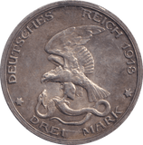 1913 SILVER 3 MARK GERMANY - SILVER WORLD COINS - Cambridgeshire Coins