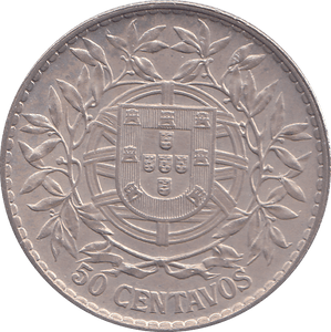 1913 SILVER 50 CENTAVOS PORTUGAL - SILVER WORLD COINS - Cambridgeshire Coins