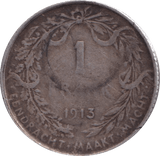 1913 SILVER ONE FRANC BELGIUM - SILVER WORLD COINS - Cambridgeshire Coins