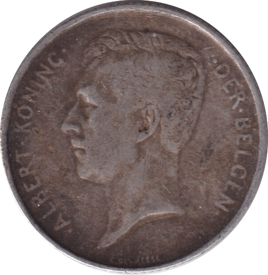 1913 SILVER ONE FRANC BELGIUM - SILVER WORLD COINS - Cambridgeshire Coins