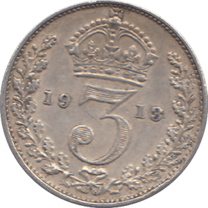1913 SILVER THREEPENCE ( EF ) - THREEPENCE - Cambridgeshire Coins