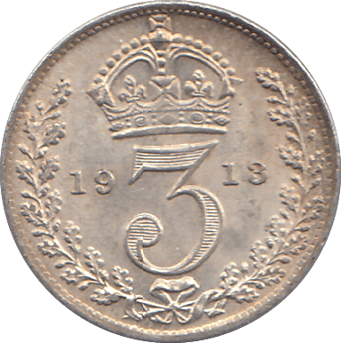1913 SILVER THREEPENCE ( UNC ) - MAUNDY THREEPENCE - Cambridgeshire Coins