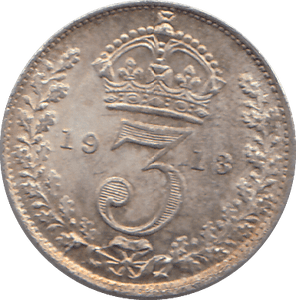 1913 SILVER THREEPENCE ( UNC ) - THREEPENCE - Cambridgeshire Coins