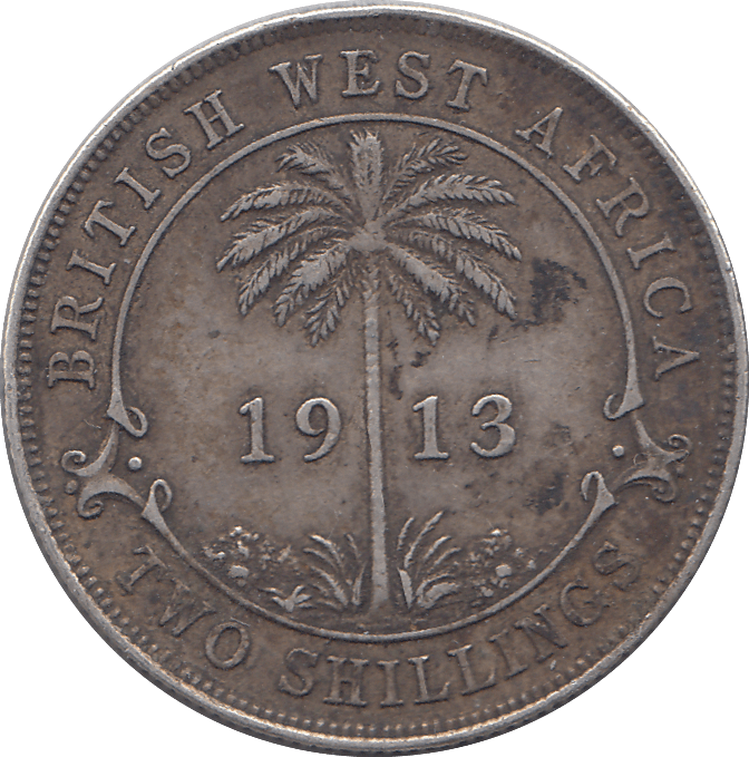 1913 SILVER TWO SHILLINGS BRITISH WEST AFRICA - SILVER WORLD COINS - Cambridgeshire Coins