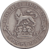 1913 SIXPENCE ( FAIR ) - SIXPENCE - Cambridgeshire Coins