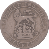 1913 SIXPENCE ( FINE ) - SIXPENCE - Cambridgeshire Coins