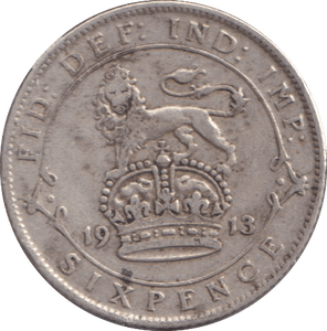 1913 SIXPENCE ( VF ) - SIXPENCE - Cambridgeshire Coins