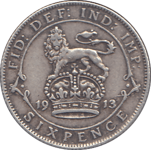 1913 SIXPENCE ( VF ) - SIXPENCE - Cambridgeshire Coins