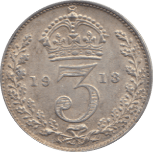 1913 THREEPENCE ( AUNC ) - THREEPENCE - Cambridgeshire Coins