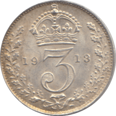 1913 THREEPENCE ( AUNC ) - THREEPENCE - Cambridgeshire Coins