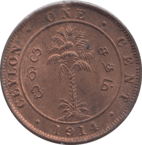 1914 CEYLON ONE CENT - WORLD COINS - Cambridgeshire Coins