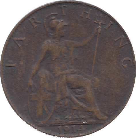 1914 FARTHING ( AUNC ) - FARTHING - Cambridgeshire Coins