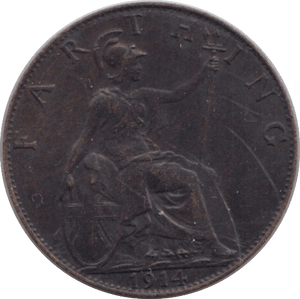 1914 FARTHING ( VF ) - Farthing - Cambridgeshire Coins