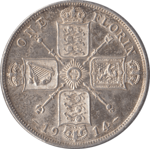 1914 FLORIN ( EF ) 2 - FLORIN - Cambridgeshire Coins