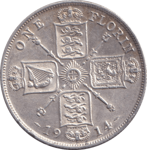 1914 FLORIN ( EF ) - FLORIN - Cambridgeshire Coins