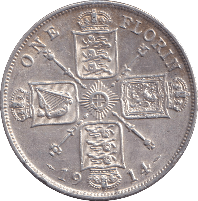 1914 FLORIN ( EF ) - FLORIN - Cambridgeshire Coins