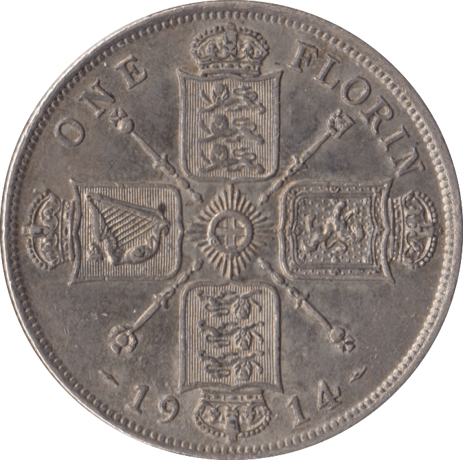 1914 FLORIN ( EF ) - FLORIN - Cambridgeshire Coins