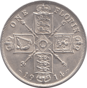 1914 FLORIN ( EF ) - FLORIN - Cambridgeshire Coins