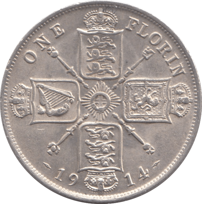 1914 FLORIN ( EF ) - FLORIN - Cambridgeshire Coins