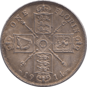 1914 FLORIN ( EF ) - FLORIN - Cambridgeshire Coins