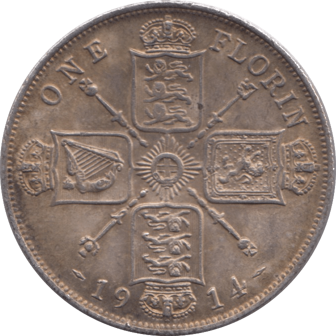 1914 FLORIN ( EF ) - FLORIN - Cambridgeshire Coins