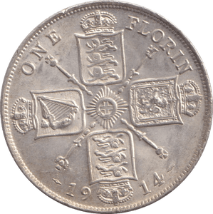 1914 FLORIN ( EF ) - FLORIN - Cambridgeshire Coins