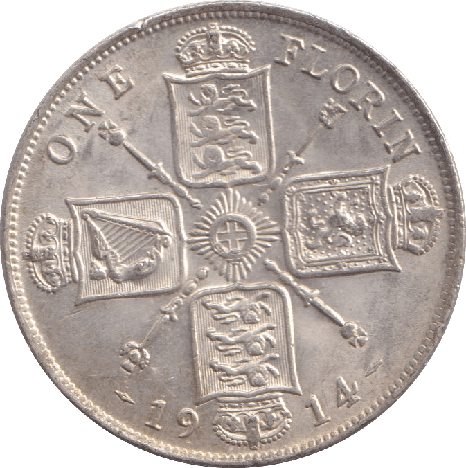 1914 FLORIN ( EF ) - FLORIN - Cambridgeshire Coins