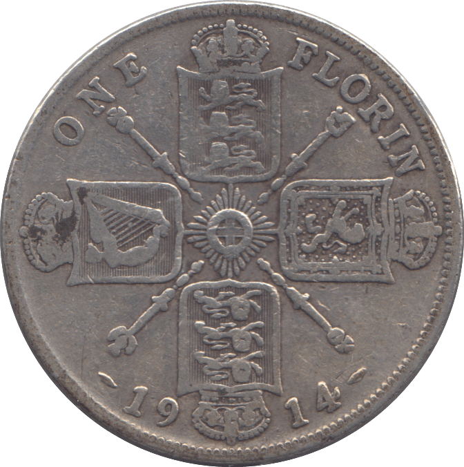 1914 FLORIN ( F ) - FLORIN - Cambridgeshire Coins