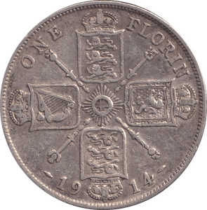 1914 FLORIN (G FINE) - FLORIN - Cambridgeshire Coins