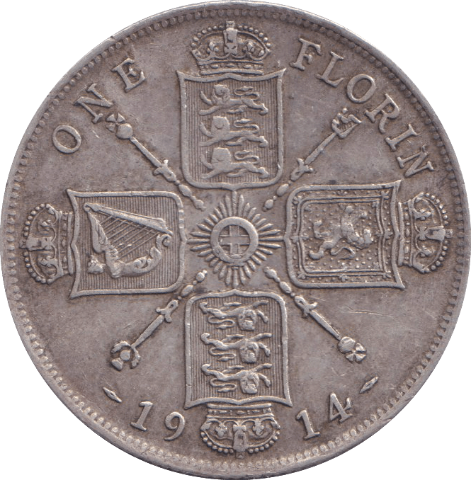 1914 FLORIN ( GVF ) - FLORIN - Cambridgeshire Coins