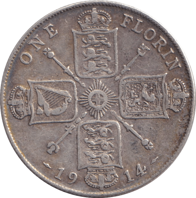 1914 FLORIN ( GVF ) - FLORIN - Cambridgeshire Coins