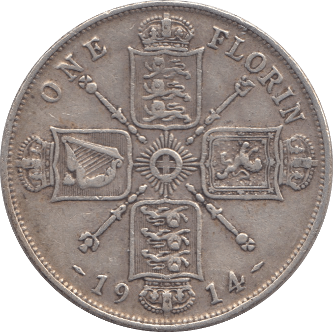 1914 FLORIN ( VF ) - FLORIN - Cambridgeshire Coins