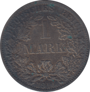 1914 GERMANY 1 MARK - SILVER WORLD COINS - Cambridgeshire Coins